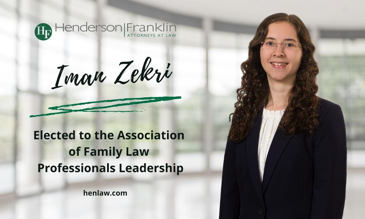 Iman Zekri Elected to the Association of Family Law Professionals