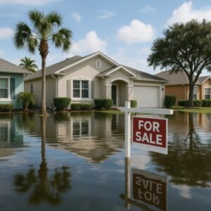 street flooding in residential neighborhood
