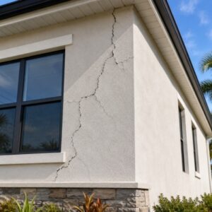 cracked stucco in new construction 